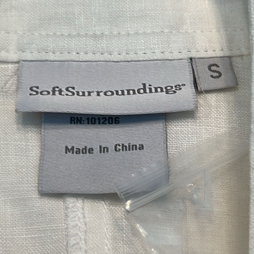 Soft Surroundings Jacket 100% linen ruffle S - Picture 7 of 9
